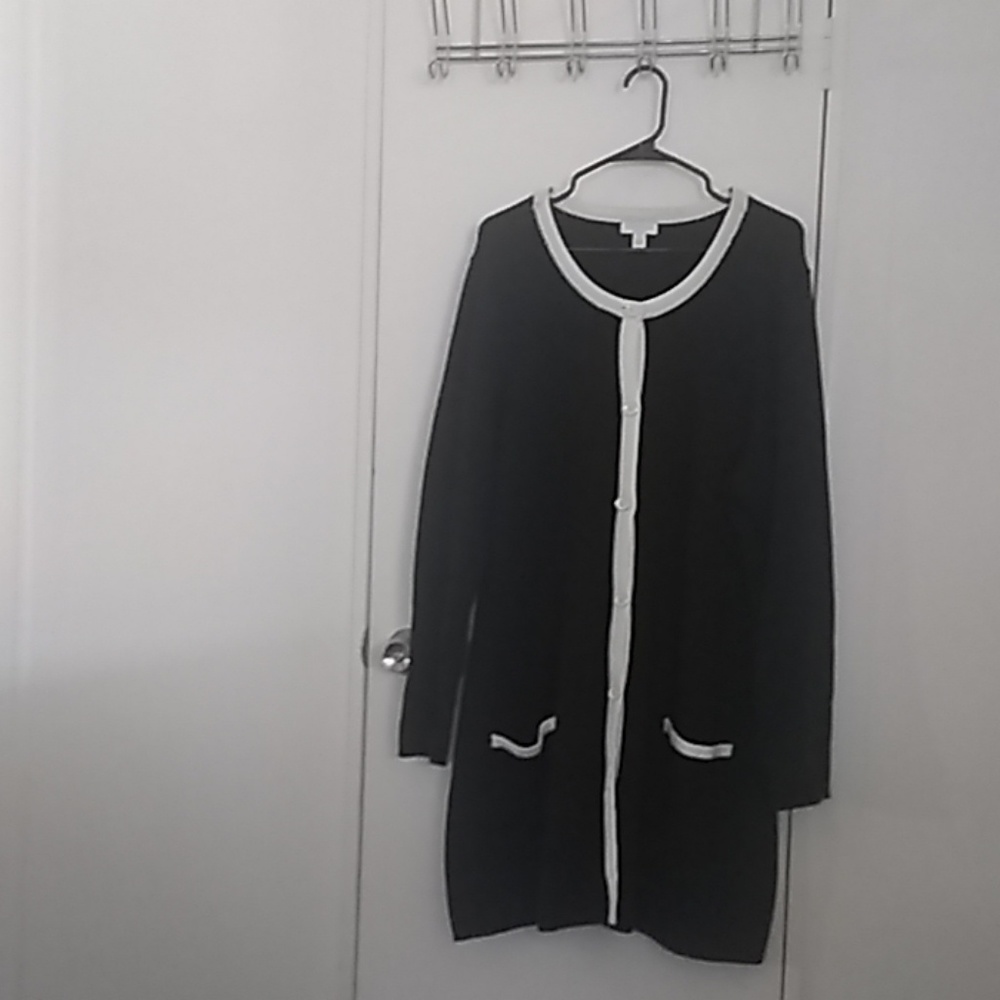 Charter Club sweater, 3X, Black/White, Very Chic